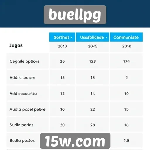 Comparação entre buellpg e outros sites de jogos